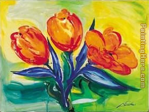 Orange Tulips painting - Alfred Gockel Orange Tulips art painting
